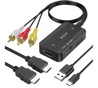 Wodsty Convertidor AV a CVBS para RCA a adaptador 1080P 60Hz Play para DVD VCR Retro Consola TV Monitor (negro)