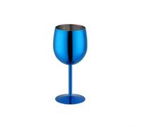 Wodsty Copa de vino de acero inoxidable de 350 ml, taza de cóctel inastillable con retención de temperatura para beber en bar, portátil para fiestas al aire libre, camping, playa (azul)
