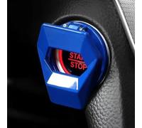 Wodsty Cubierta para botón de arranque del motor de coche para ajuste de aleación de zinc, ajuste decorativo, aspecto de fibra de carbono, accesorios interiores, 4 cm x 5 cm, color negro, azul y rojo