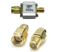 Wodsty Filtro de paso de banda SAW de 868 MHz con ancho de banda de 4 MHz para redes LoRa, LoRaWAN y helio, bidireccional, 50 ohmios, adaptador SMA a RP-SMA incluido