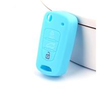 Wodsty Funda de silicona para llave de coche para Kia Rio K2 para Hyundai I20 Ix35 Solaris, protección remota de 3 botones, protección contra arañazos, impermeable, diseño negro, rojo, rosa y azul