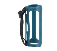 Wodsty Funda de silicona suave para altavoces JBL Flip5, funda absorbente de golpes con banda de agarre, recortes precisos para el uso, funda portátil negra (azul)