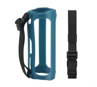 Wodsty Funda protectora de silicona para altavoz JBL Flip5, funda resistente a los golpes con correa de transporte y orificios, color negro