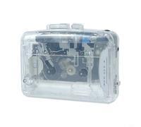Wodsty Grabadora de casete portátil, reproductor de cassette retro, paquete | Diseño transparente transparente, grabación de 1 botón, compacto 13 x 10 x 5 cm, amplia compatibilidad con casetes