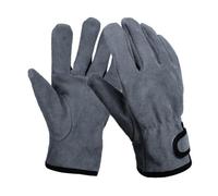 Wodsty Guantes de barbacoa resistentes al calor para exteriores para asar y acampar, guantes de cuero vacuno antiquemaduras para barbacoa, cocina, hornear, jardinería y chimenea