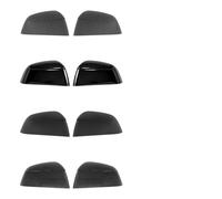 Wodsty Juego de 2 cubiertas de espejo retrovisor de plástico ABS con efecto de carbono, autoadhesivas, para coche, color negro