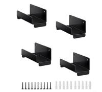 Wodsty Juego de 2 ganchos de pared para cargas pesadas, de acero para escaleras, garaje (4 unidades)