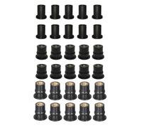 Wodsty Juego de 30 tuercas de neopreno para pozo de agua con tuercas de latón cautivas, tamaños de rosca M4 M5 M6 para parabrisas de motocicleta y ATV