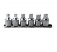 Wodsty Juego de llaves de vaso cuadradas de reparación de automóviles para drenaje de sumidero de aceite, herramienta de llave de acero de 6 piezas en tamaños de 8 mm a 1/2 pulgada con soporte para