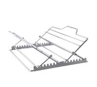 Wodsty Juego de parrilla ajustable para asar pavos y sartenes, parrilla plegable de acero inoxidable para camping, picnic, barbacoa, uso doméstico en horno, color plateado