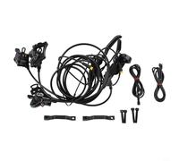Wodsty Kit de freno de disco hidráulico para bicicleta con pinzas delanteras duales, botón de estacionamiento y cable de corte de energía incluido