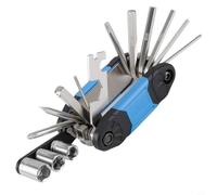 Wodsty Kit de reparación de bicicleta portátil 16 en 1, herramienta multifunción de acero de alto carbono para bicicleta de carretera MTB, accesorio de ciclismo de bolsillo (negro)