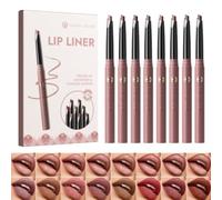 Wodsty Lápices de contorno de labios mate de terciopelo, 8 colores, rico | Impermeable, resistente a la transferencia, 8 tonos vibrantes, acabado mate aterciopelado, para todo el día