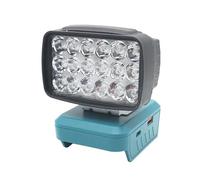 Wodsty Linterna LED de trabajo para batería de iones de litio Mt 14.4V-18V Bl181 con puertos de carga USB C y USB F, salida de 18 W para reparación de automóviles y uso en exteriores