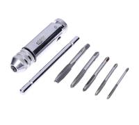 Wodsty Llave de trinquete ajustable con mango en T con 5 llaves de tornillo métricas M3-M8 para trabajos de máquina herramienta