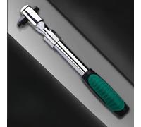 Wodsty Llave de trinquete telescópica de 72 dientes con liberación rápida y cabeza ajustable, accionamiento 3 en 1 (63 mm/10 mm/125 mm), acero de alto carbono, plata/verde