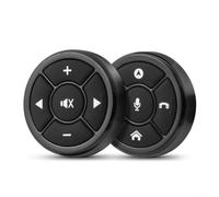 Wodsty Mando a distancia en el volante para navegación Android, botón multifunción inalámbrico negro de ABS, 3,6 x 3,6 x 0,8 cm, 2 accesorios