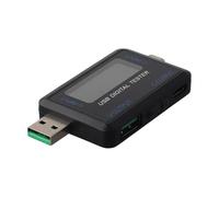 Wodsty Medidor de voltaje y corriente USB con pantalla digital, probador de capacidad de 5 A/8 A para bancos de energía móviles, cargadores y dispositivos tipo C, para detección automática de