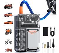 Wodsty Mini compresor de aire inalámbrico portátil para inflador de | Compresor de aire portátil inalámbrico para inflar neumáticos de hasta 150 PSI con puerto USB