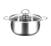 Wodsty Olla de leche de acero inoxidable con tapa, cacerola multifunción para calentar leche, sopa, gachas y fideos, fácil de limpiar y adecuada para varias estufas