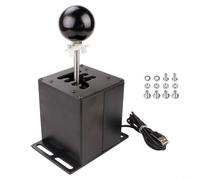 Wodsty Palanca de cambios de aleación de aluminio para ruedas Logitech G27 G29 T300, engranaje manual con perilla de fibra de carbono (6-HB039)