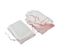 Wodsty Paquete de 10 redes de frutas reutilizables para proteger, 45 x 30 | Paquete de 10 redes de frutas transpirables de 45 x 30 cm, color blanco, con cordón, protección contra pájaros y