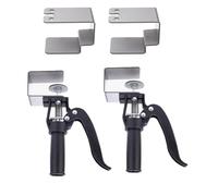 Wodsty Paquete de 2 abrazaderas de panel de cajón de liberación rápida, herramienta de instalación de fijación de cajones de gabinete de acero inoxidable con clips en forma de L y en forma de lazo