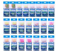 Wodsty Paquete de 22 ganchos de cuerda de nailon con ganchos de acero para pesca de agua dulce, movimiento realista similar a camarones, para caballa, arenque de olor