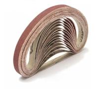 Wodsty Paquete de 50 correas de lijado de óxido de aluminio de 10 mm x 330 mm para lijadora de lima de dedo eléctrica, grano 40/60/80/120, para pulido de madera, metal y muebles