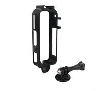 Wodsty Para Insta360 X4 AIR Marco extendido de silicona para zapata fría, adaptador versátil para disparo horizontal y vertical, 2 montajes de zapata fría para accesorios externos (negro vertical)