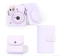 Wodsty Para mini 12 Camera Case Bundle with 108-Page Photo Album and Square Print Holder, Portable PU Leather Storage Kit Travel(Purple)