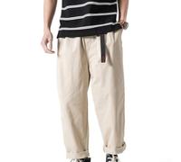 Wodsty Para pantalones de calle retro para hombre con estampado de letras | Corte recto, longitud del tobillo, tejido elástico, impresión de letras, ropa para cuatro temporadas