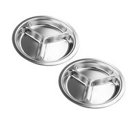 Wodsty Para platos de acero inoxidable, pack de 2 para piezas redondas de metal, camping, picnic
