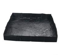Wodsty Plato de ducha plegable cuadrado de PVC para camping y autocaravana, alfombrilla de ducha portátil al aire libre con sistema de drenaje eficiente, color negro (base de ducha)
