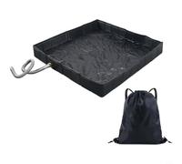 Wodsty Plato de ducha plegable cuadrado de PVC para camping y autocaravana, alfombrilla de ducha portátil al aire libre con sistema de drenaje eficiente, color negro (base de ducha + pipe+bag)