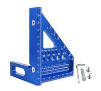 Wodsty Regla triangular de inglete para carpintería, transportador de aleación de aluminio con ángulos preestablecidos para líneas cuadradas, paralelas y verticales, herramienta de medición 3D para