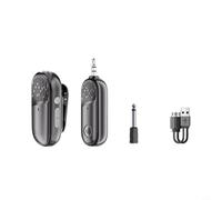 Wodsty Sistema de micrófono inalámbrico profesional compatible con amplificadores, transmisión de sonido clara para museos y aulas, incluye receptor transmisor y cable (negro)