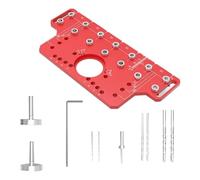 Wodsty Sistema de plantilla de guía de perforación con pasador de estante y bisagra con distancias de agujero de 64 mm, 128 mm, 192 mm para puertas de armarios y cajones