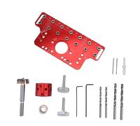 Wodsty Sistema de plantilla de guía de perforación con pasador de estante y bisagra con distancias de agujero de 64 mm, 128 mm, 192 mm para puertas de armarios y cajones