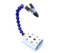 Wodsty Soporte para soldador con herramienta flexible de tercera mano para soldadura y soldadura de PCB, clips de cocodrilo ajustables y base de aluminio, 6 agujeros de montaje