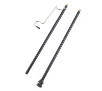 Wodsty Tablero de horno de camping al aire libre y soporte de luz para mesa de camping Igt, placa de estufa de aleación de aluminio con soporte de lámpara desmontable, color negro