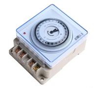 Wodsty Temporizador mecánico inteligente TH-195 para bombas de spa y piscina, control de retardo de ciclo diario de 24 horas, AC110-240V, interruptor de sincronización impermeable para riego de jardín