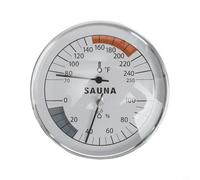 Wodsty Termómetro e higrómetro de sauna de calibración automática, calibre 2 en 1 de metal robusto para un control fiable de la humedad de la temperatura en el baño