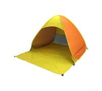 Wodsty Tienda de campaña de playa de apertura rápida con protección UV UPF50+, toldo ligero automático para acampar al aire libre familiar, verde (naranja y amarillo)