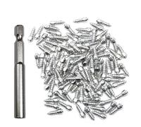 Wodsty Tornillos de aluminio para neumáticos de 4 x 12 mm, 200 unidades para coches, SUV, antideslizantes, para nieve, hielo, S con herramienta, pernos plateados para rueda de invierno