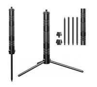 Wodsty Trípode de aleación de aluminio con gancho y clavos de tierra para telescopios, luces de pesca y cámaras, portátil y estable para uso en exteriores