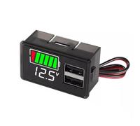 Wodsty Voltímetro digital Dc8-30V con puertos de cargador USB duales, probador de voltaje de batería para baterías de 12 V/24 V Ld-ácido, iones de litio y Lifepo4, para coches, caravanas, barcos y