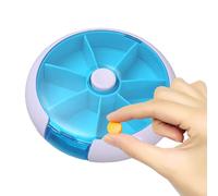 Wöchentlicher Pillen-Organizer,Runde wöchentliche Pillenaufbewahrungsbox, Gut verschließendes, transparentes Aufbewahrungszubehör für Vitamine, Süßigkeiten, Pillen und andere Gegenstände