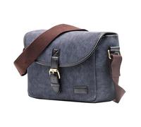 Woedpez Bolsa de cámara casual para cámaras DSLR impermeable PU + bolsillos de lona interior acolchado para la escuela