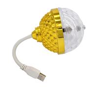 Woedpez Luz de discoteca giratoria automática de 360 grados, diseño de bola de cristal, enchufe USB, fácil de configurar, luz de discoteca pequeña para pistas de baile, iluminación de fiesta